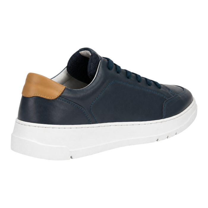 Sneakers navy premium pentru bărbați cu talpă albă [4]
