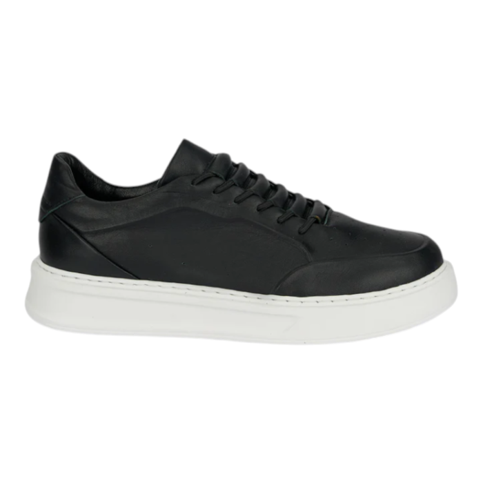 Sneakers Negru premium pentru bărbați cu talpă albă [3]