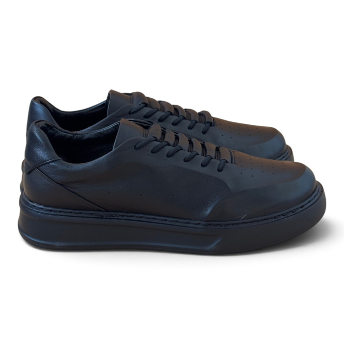 Sneakers Negru premium pentru barbati cu talpa neagra [6]