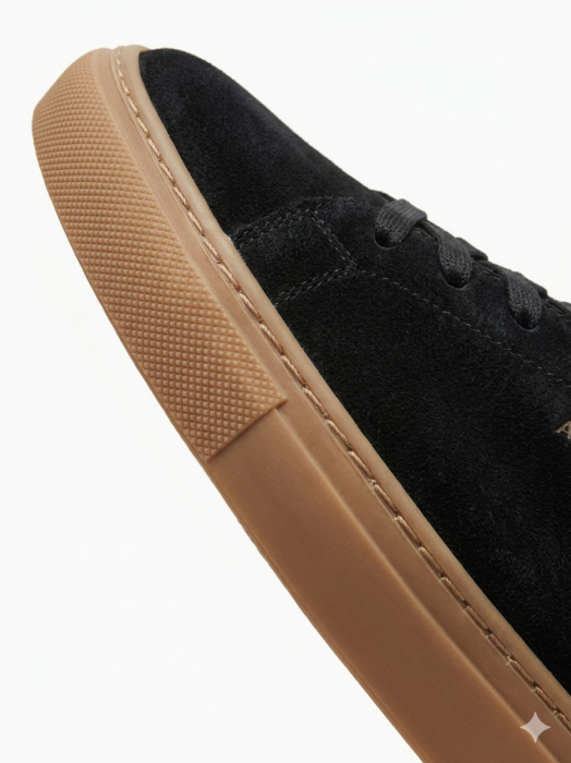 Sneakers Urban Bărbați Piele Întoarsă Neagră - Gum Sole Edition [2]