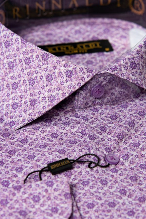 Cămașă Rinnaldi albă cu print smart casual din bumbac [2]