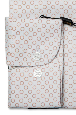 Cămașă Rinnaldi albă cu print smart casual din bumbac [1]