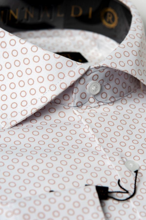 Cămașă Rinnaldi albă cu print smart casual din bumbac [2]