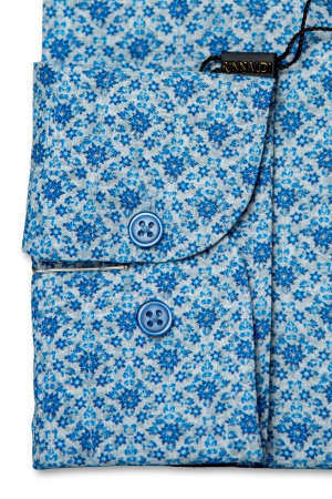 Cămașă Rinnaldi albă cu print smart casual din bumbac [1]