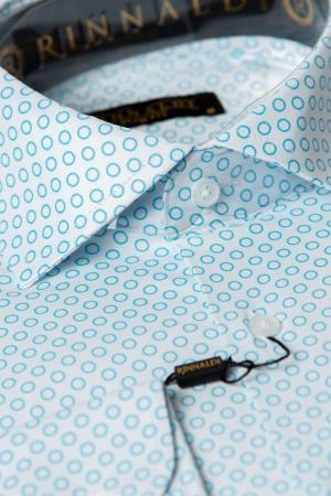 Cămașă Rinnaldi albă cu print smart casual din bumbac [2]