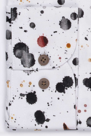 Camasa Rinnaldi Albă Smart Casual Print [1]