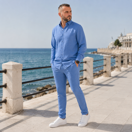 Compleu Smart Casual Bleu pentru Bărbați [4]