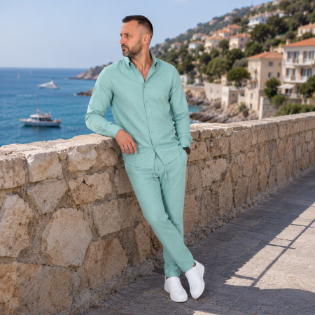 Compleu Smart Casual Verde pentru Bărbați [4]