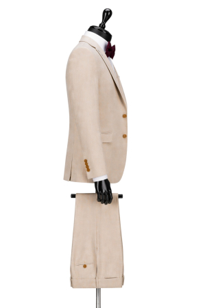 Costum elegant Beige deschis slim fit pentru bărbați [5]