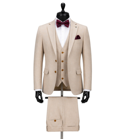Office - Costum elegant Beige deschis slim fit pentru bărbați