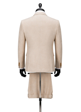 Costum elegant Beige deschis slim fit pentru bărbați [3]