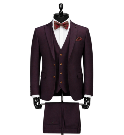 Office - Costum elegant Bordo deschis slim fit pentru bărbați