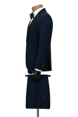 Costum elegant Bleumarin slim fit pentru bărbați [2]