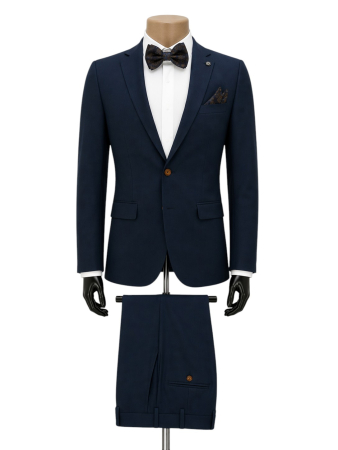 Office - Costum elegant Bleumarin slim fit pentru bărbați