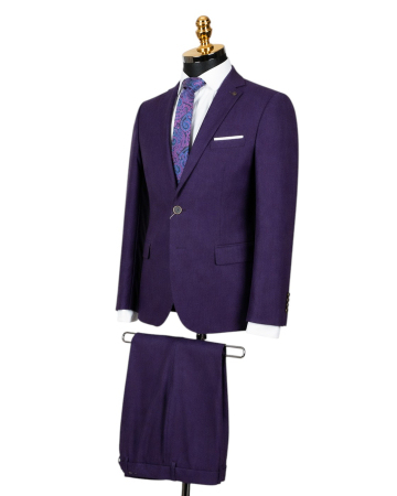 Costum elegant mov slim fit pentru bărbați [1]