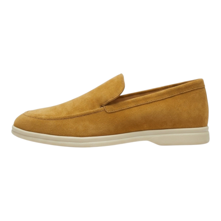 Pantofi casual bărbați din piele întoarsă naturală – Loafers premium bej [1]