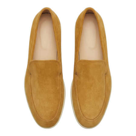 Pantofi casual bărbați din piele întoarsă naturală – Loafers premium bej [3]