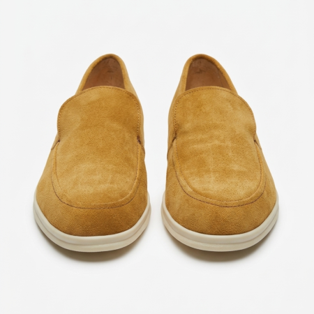 Smart Casual - Pantofi casual bărbați din piele întoarsă naturală – Loafers premium bej