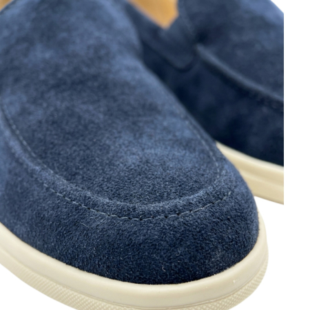 Pantofi casual bărbați din piele întoarsă naturală – Loafers premium Navy [2]