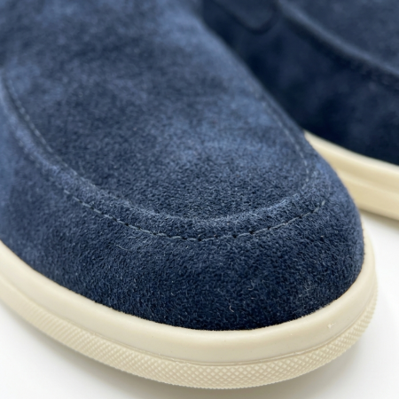 Pantofi casual bărbați din piele întoarsă naturală – Loafers premium Navy [2]