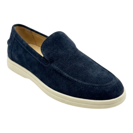 Pantofi casual bărbați din piele întoarsă naturală – Loafers premium Navy [1]