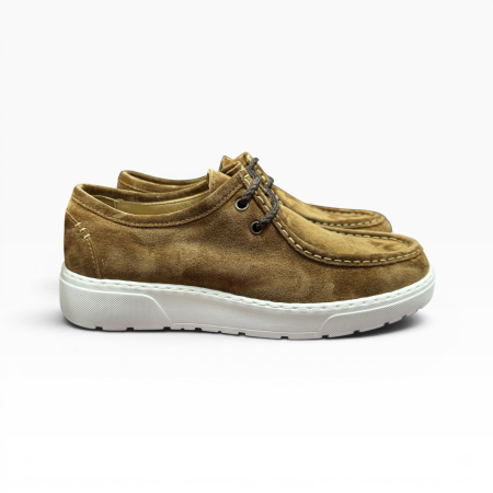 Pantofi smart casual maro deschis din piele întoarsă pentru bărbați [2]