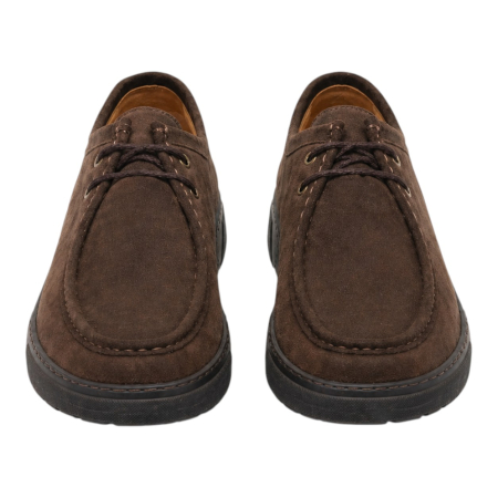 Sneakers - Pantofi smart casual maro din piele întoarsă pentru bărbați