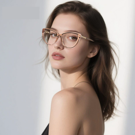 Rame de Ochelari Dama Brigitte beige transparent/gold protectie PC [1]