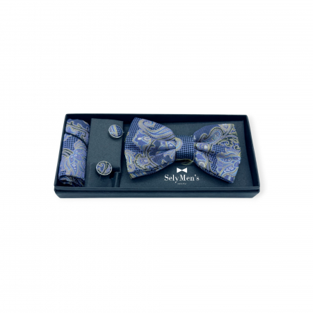 Set Papioane - Set papion Navy Paisley Gentleman’s Choice