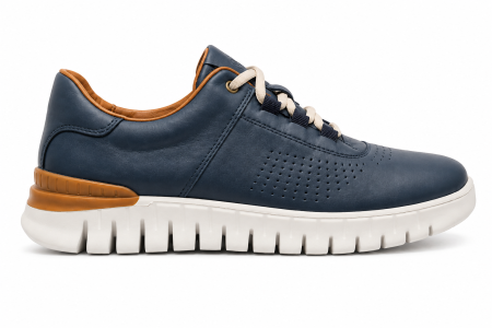 Sneakers - Sneakers Bărbați Bleumarin din Piele Naturală – Model Smart Casual Premium