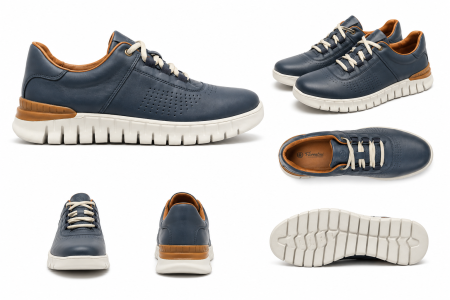 Sneakers Bărbați Bleumarin din Piele Naturală – Model Smart Casual Premium [2]
