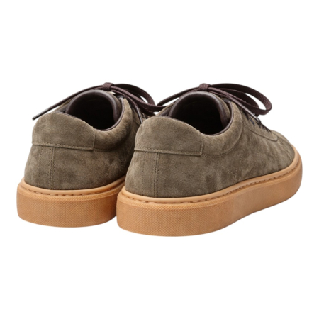 Sneakers Bărbați Minimalist Low-Top din Piele Întoarsă - Taupe Suede [1]