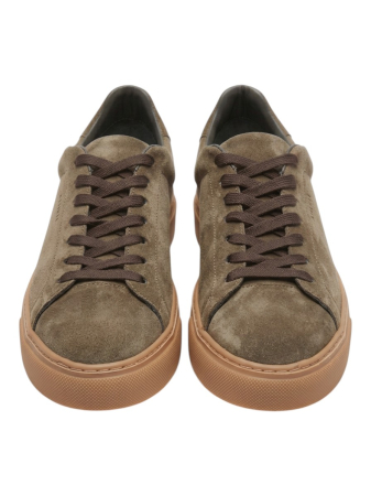 Sneakers - Sneakers Bărbați Minimalist Low-Top din Piele Întoarsă - Taupe Suede