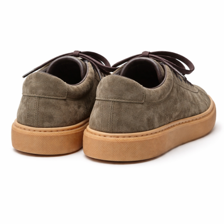 Sneakers Bărbați Minimalist Low-Top din Piele Întoarsă - Taupe Suede [4]