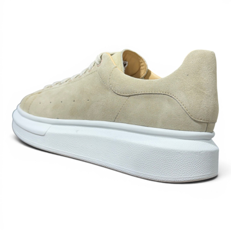 Sneakers Khalifa Bărbați Piele Întoarsă Crem  talpă albă [4]