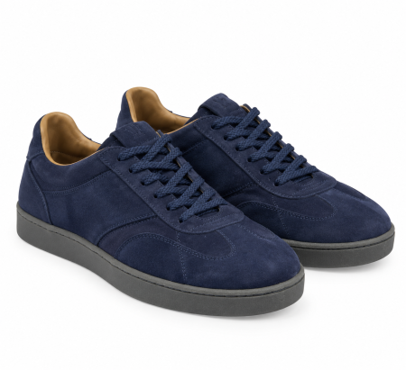 Sneakers - Sneakers Bărbați Urban Bleu din Piele Naturală – Fabricați în România