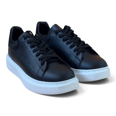 Sneakers - Sneakers Bărbați Urban Classic Negru din Piele Naturală – Fabricați în România