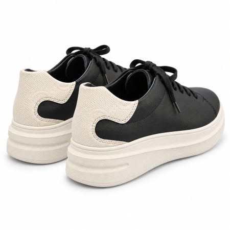 Sneakers Bărbați Urban Contrast din Piele Negru Alb [4]