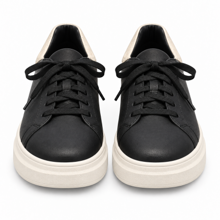Sneakers Bărbați Urban Contrast din Piele Negru Alb [2]
