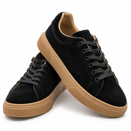 Sneakers Bărbați Urban Suede Black din Piele Întoarsă [1]