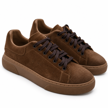 Sneakers - Sneakers Barbati Urban Suede Olive Piele Intoarsa Marone