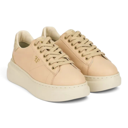 Sneakers damă - Sneakers Damă Bej Nude Delicate din Piele Naturală – Fabricați în România