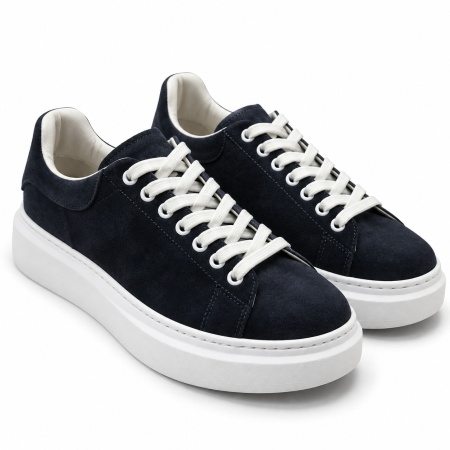 Sneakers - Sneakers Bărbați Urban Suede Navy Piele Întoarsă Bleumarin