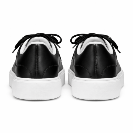 Sneakers Casual Negri Minimal – Piele Naturală & Talpă Albă [1]