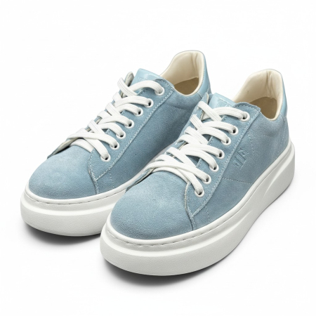 Sneakers Damă din Piele Întoarsă Sky Bleu [2]
