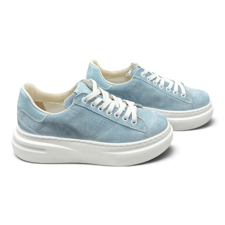 Sneakers Damă din Piele Întoarsă Sky Bleu [3]