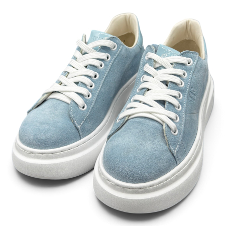 Sneakers Damă din Piele Întoarsă Sky Bleu [4]