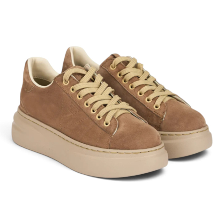 Sneakers damă - Sneakers Damă Sky Pink Nude din Piele Naturală Întoarsă