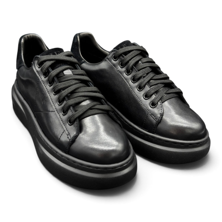 Femei - Sneakers damă din piele Urban Line – Negru