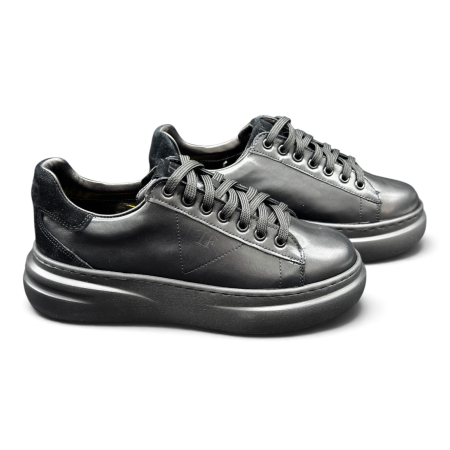 Sneakers damă din piele Urban Line – Negru [7]
